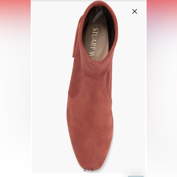 Stuart Weizmann Accordion Suede Sock Bootie - Picture 2 of 9